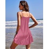 Ekouaer Nightgowns for Women Spaghetti Strap Night Gown Sleeveless Sleep Dress Chemise Sleepwear(Cherry Red)