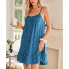 Ekouaer Nightgowns for Women Spaghetti Strap Night Gown Sleeveless Sleep Dress Chemise Sleepwear(Dog Footprints)