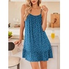 Ekouaer Nightgowns for Women Spaghetti Strap Night Gown Sleeveless Sleep Dress Chemise Sleepwear(Dog Footprints)