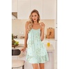 Ekouaer Nightgowns for Women Spaghetti Strap Night Gown Sleeveless Sleep Dress Chemise Sleepwear(Floral Green)