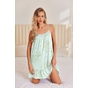 Ekouaer Nightgowns for Women Spaghetti Strap Night Gown Sleeveless Sleep Dress Chemise Sleepwear(Floral Green)