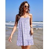 Ekouaer Nightgowns for Women Spaghetti Strap Night Gown Sleeveless Sleep Dress Chemise Sleepwear(Floral Purple)