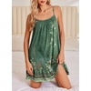 Ekouaer Nightgowns for Women Spaghetti Strap Night Gown Sleeveless Sleep Dress Chemise Sleepwear(Green Floral)