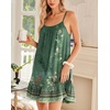 Ekouaer Nightgowns for Women Spaghetti Strap Night Gown Sleeveless Sleep Dress Chemise Sleepwear(Green Floral)