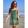 Ekouaer Nightgowns for Women Spaghetti Strap Night Gown Sleeveless Sleep Dress Chemise Sleepwear(Green Floral)