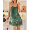 Ekouaer Nightgowns for Women Spaghetti Strap Night Gown Sleeveless Sleep Dress Chemise Sleepwear(Green Floral)