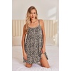Ekouaer Nightgowns for Women Spaghetti Strap Night Gown Sleeveless Sleep Dress Chemise Sleepwear(Leopard Print)