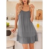 Ekouaer Nightgowns for Women Spaghetti Strap Night Gown Sleeveless Sleep Dress Chemise Sleepwear(Medium Grey)
