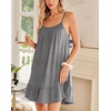 Ekouaer Nightgowns for Women Spaghetti Strap Night Gown Sleeveless Sleep Dress Chemise Sleepwear(Medium Grey)