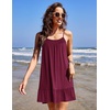 Ekouaer Nightgowns for Women Spaghetti Strap Night Gown Sleeveless Sleep Dress Chemise Sleepwear(Wine Red)