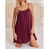 Ekouaer Nightgowns for Women Spaghetti Strap Night Gown Sleeveless Sleep Dress Chemise Sleepwear(Wine Red)