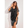 Ekouaer Womens House Dress Floral Print Nightgown with Pockets Mumu Dress(Black)