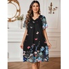 Ekouaer Womens House Dress Floral Print Nightgown with Pockets Mumu Dress(Black Butterfly)