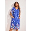 Ekouaer Womens House Dress Floral Print Nightgown with Pockets Mumu Dress(Blue)