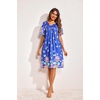 Ekouaer Womens House Dress Floral Print Nightgown with Pockets Mumu Dress(Blue)
