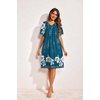 Ekouaer Womens House Dress Floral Print Nightgown with Pockets Mumu Dress(Blue Green)