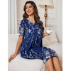 Ekouaer Womens House Dress Floral Print Nightgown with Pockets Mumu Dress(Blue and White Flower)