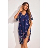 Ekouaer Womens House Dress Floral Print Nightgown with Pockets Mumu Dress(Butterfly)
