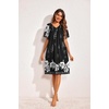 Ekouaer Womens House Dress Floral Print Nightgown with Pockets Mumu Dress(Floral Black)