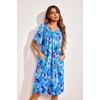 Ekouaer Womens House Dress Floral Print Nightgown with Pockets Mumu Dress(Floral Blue)