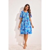 Ekouaer Womens House Dress Floral Print Nightgown with Pockets Mumu Dress(Floral Blue)