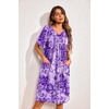 Ekouaer Womens House Dress Floral Print Nightgown with Pockets Mumu Dress(Floral Purple)