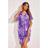 Ekouaer Womens House Dress Floral Print Nightgown with Pockets Mumu Dress(Floral Purple)