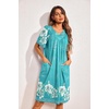 Ekouaer Womens House Dress Floral Print Nightgown with Pockets Mumu Dress(Green)