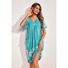 Ekouaer Womens House Dress Floral Print Nightgown with Pockets Mumu Dress(Green)