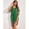Ekouaer Womens House Dress Floral Print Nightgown with Pockets Mumu Dress(Green Boho)