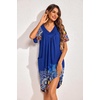 Ekouaer Womens House Dress Floral Print Nightgown with Pockets Mumu Dress(Navy)