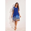 Ekouaer Womens House Dress Floral Print Nightgown with Pockets Mumu Dress(Navy)