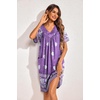 Ekouaer Womens House Dress Floral Print Nightgown with Pockets Mumu Dress(Purple)