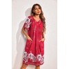 Ekouaer Womens House Dress Floral Print Nightgown with Pockets Mumu Dress(Red)