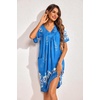 Ekouaer Womens House Dress Floral Print Nightgown with Pockets Mumu Dress(Sky Blue)