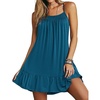Ekouaer Nightgowns for Women Spaghetti Strap Night Gown Sleeveless Sleep Dress Chemise Sleepwear(Blue Green)