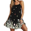Ekouaer Nightgowns for Women Spaghetti Strap Night Gown Sleeveless Sleep Dress Chemise Sleepwear(Butter Fly)