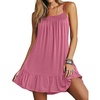 Ekouaer Nightgowns for Women Spaghetti Strap Night Gown Sleeveless Sleep Dress Chemise Sleepwear(Cherry Red)