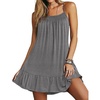 Ekouaer Nightgowns for Women Spaghetti Strap Night Gown Sleeveless Sleep Dress Chemise Sleepwear(Medium Grey)