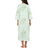 Ekouaer Women Zipper Robe 3/4 Sleeves Loungewear Dress Full Length Sleepwear Pockets Housecoat Nightgown Long Bathrobe(Floral Light Green)