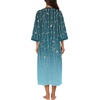 Ekouaer Women Zipper Robe 3/4 Sleeves Loungewear Dress Full Length Sleepwear Pockets Housecoat Nightgown Long Bathrobe(Sparkling Branches)
