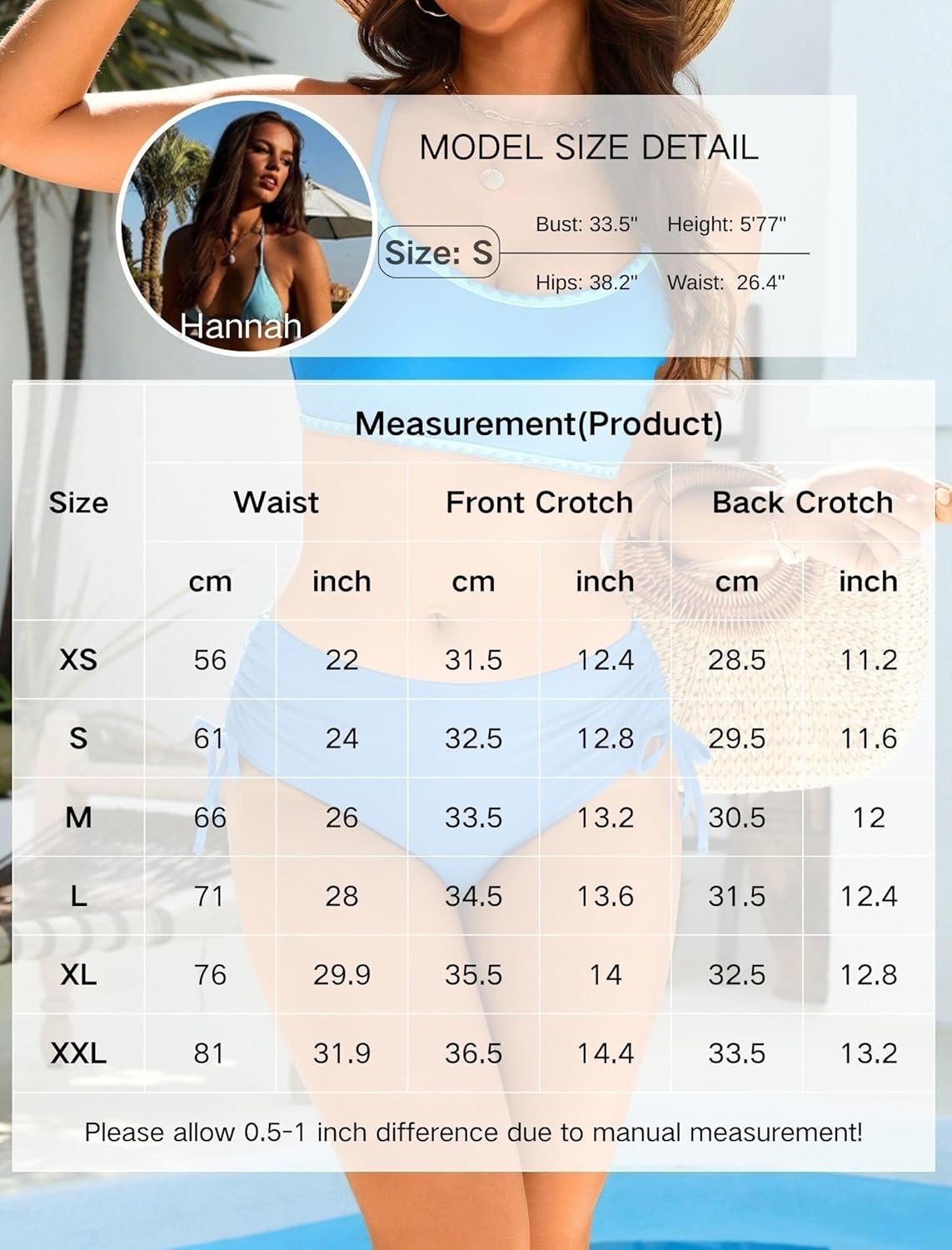 image:imageEkouaer Women Bikini Bottoms Mid Waist Swim Bathing Suit Bottom Full Coverage Swimsuit ShortsXSXXLBlue