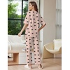 Ekouaer Lounge Sets for Women Short Sleeve Tops and Long Pants Soft Comfy Pajamas Set 2 Piece Outfits(Beige Bow)