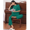 Ekouaer Lounge Sets for Women Short Sleeve Tops and Long Pants Soft Comfy Pajamas Set 2 Piece Outfits(Ivy Green)