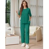 Ekouaer Lounge Sets for Women Short Sleeve Tops and Long Pants Soft Comfy Pajamas Set 2 Piece Outfits(Ivy Green)