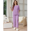 Ekouaer Lounge Sets for Women Short Sleeve Tops and Long Pants Soft Comfy Pajamas Set 2 Piece Outfits(Lilac)