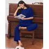 Ekouaer Lounge Sets for Women Short Sleeve Tops and Long Pants Soft Comfy Pajamas Set 2 Piece Outfits(Navy Blue)