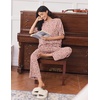 Ekouaer Lounge Sets for Women Short Sleeve Tops and Long Pants Soft Comfy Pajamas Set 2 Piece Outfits(Pink Leopard)