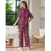 Ekouaer Lounge Sets for Women Short Sleeve Tops and Long Pants Soft Comfy Pajamas Set 2 Piece Outfits(Rose Leopard)