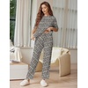 Ekouaer Lounge Sets for Women Short Sleeve Tops and Long Pants Soft Comfy Pajamas Set 2 Piece Outfits(White Leopard)